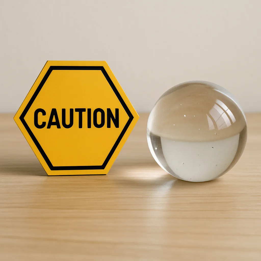Caution Sign Shaped Like a Hexagon