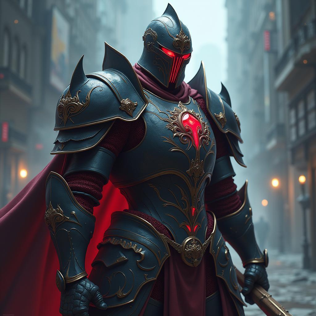 Abyssal Knight in Resplendent Dark Armor