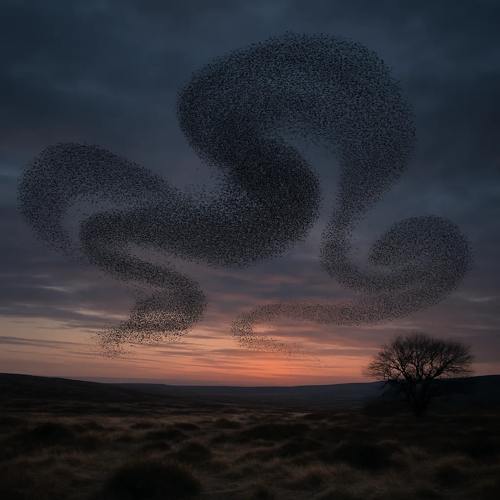 Vast Flock of Starlings Forms Dynamic