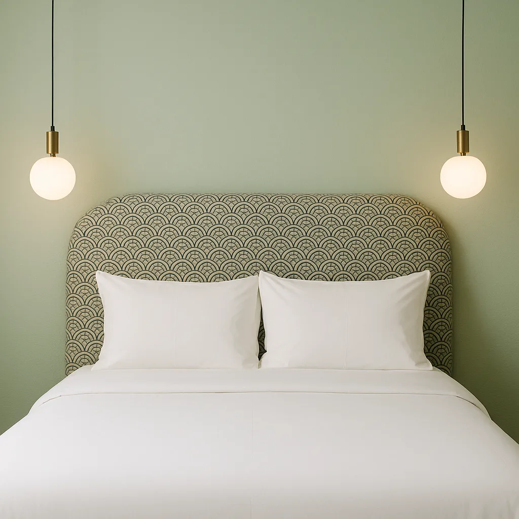 Neatly Made Bed with White Linens