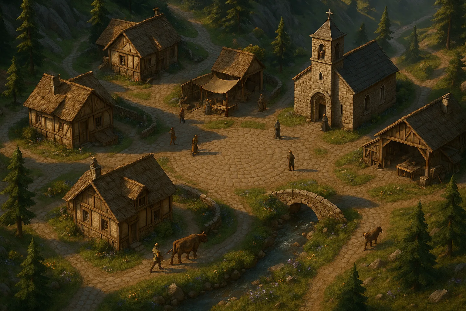 Hyper-realistic 3D Representation of a Mountainous Village for Use