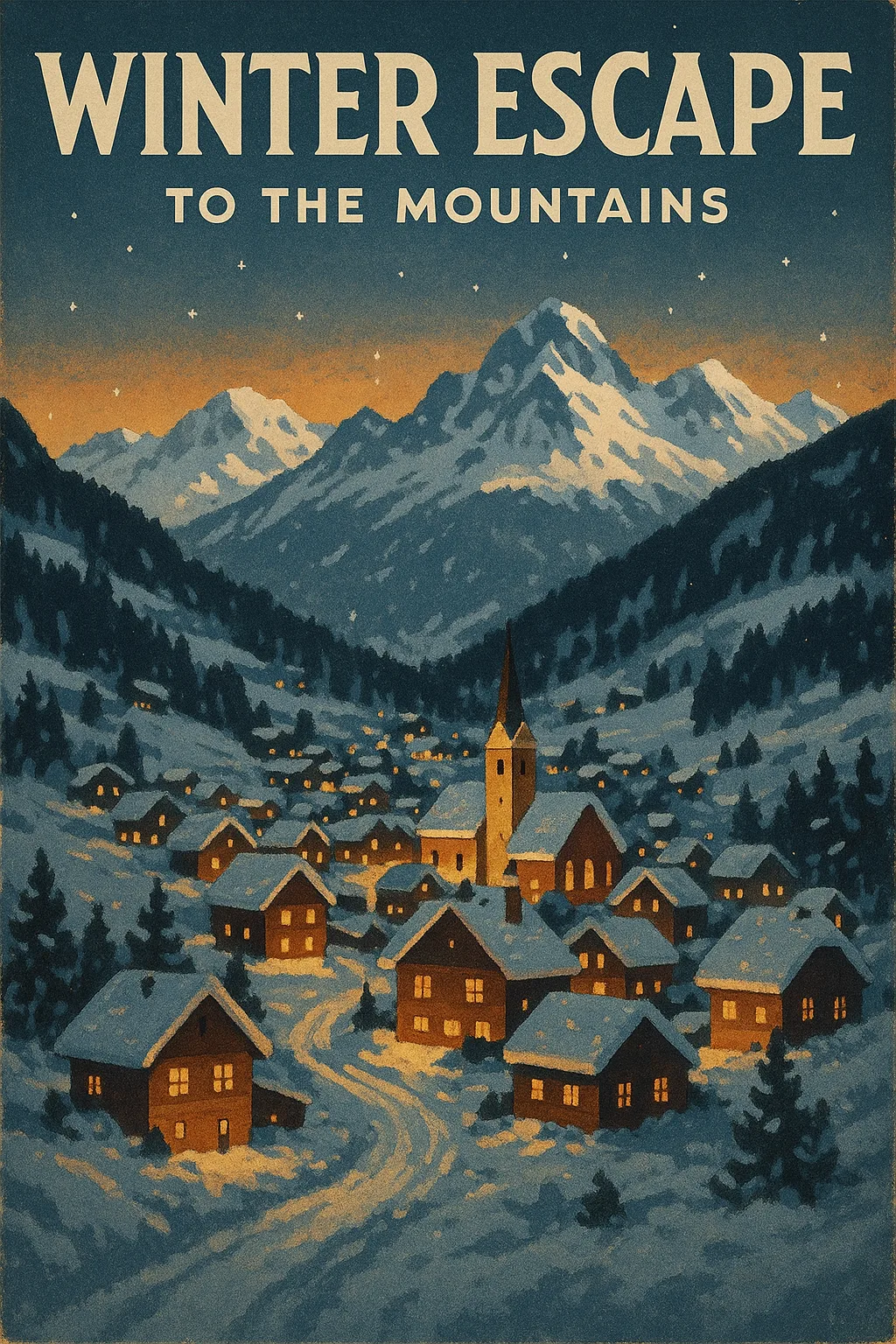 Retro-style Poster for the Winter Holiday Season