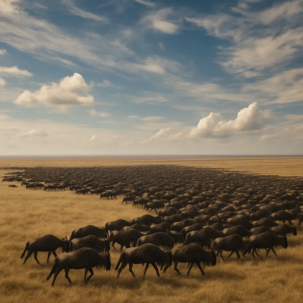 Vast Herd of Wildebeest