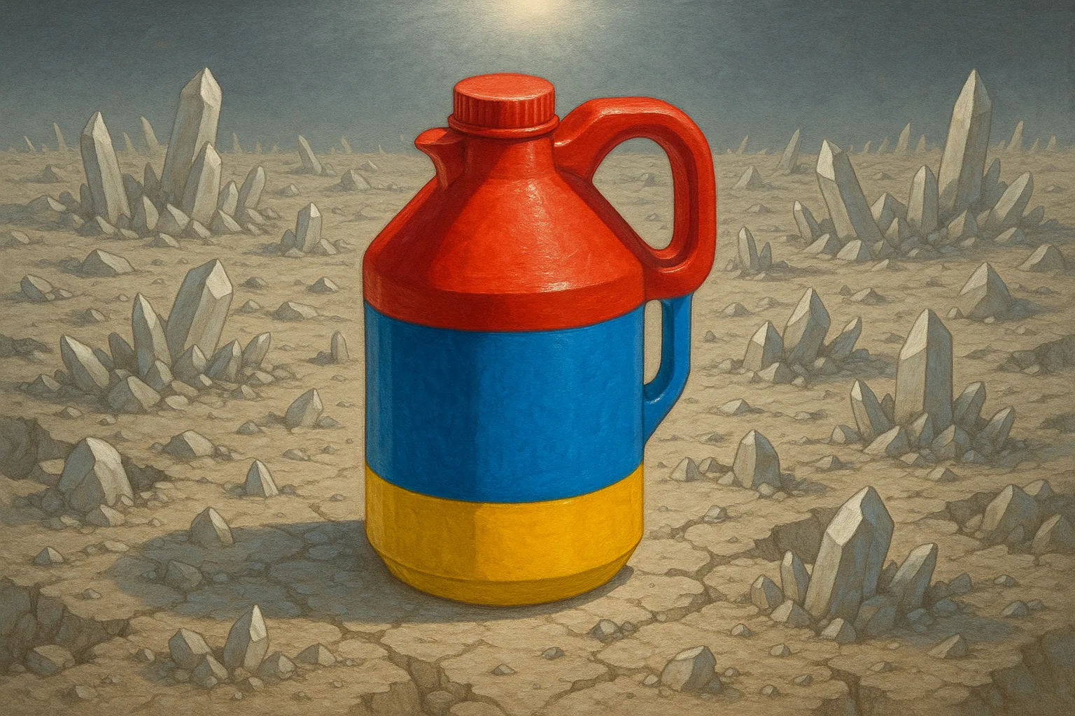 Primary-colored Water Jug