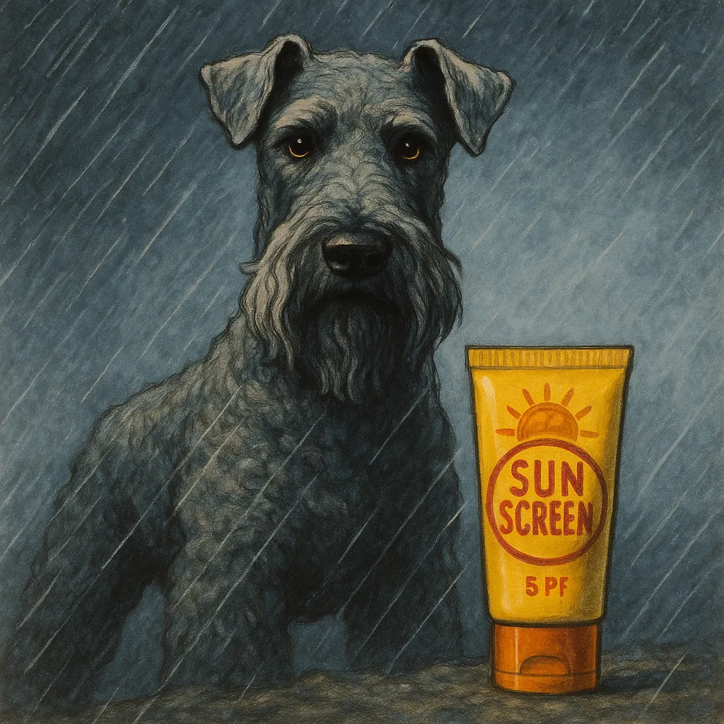 Kerry Blue Terrier with a Keen Intelligent Expression
