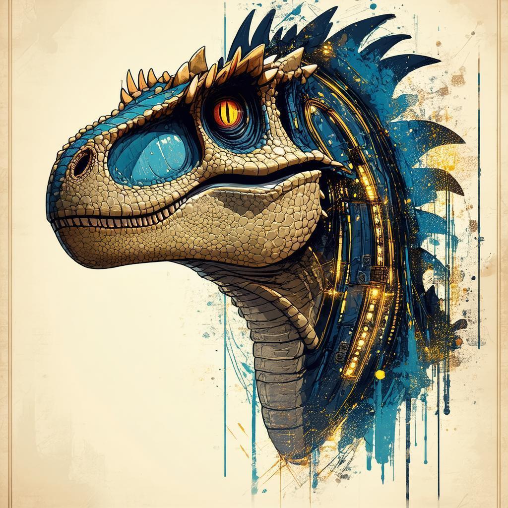 Vintage Velociraptor Head From Apex Legends