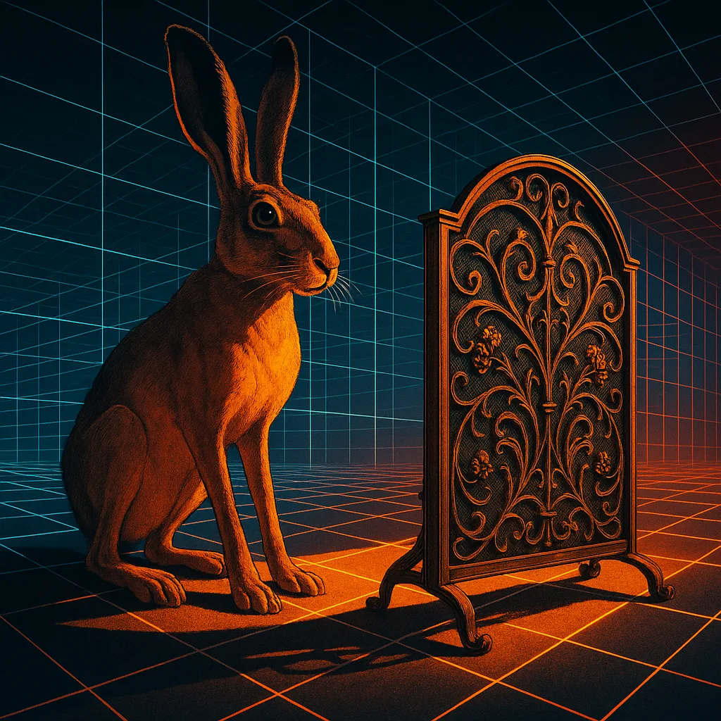 Abstract and Mesmerizing Digital Cyberspace of Glowing Neon Lines