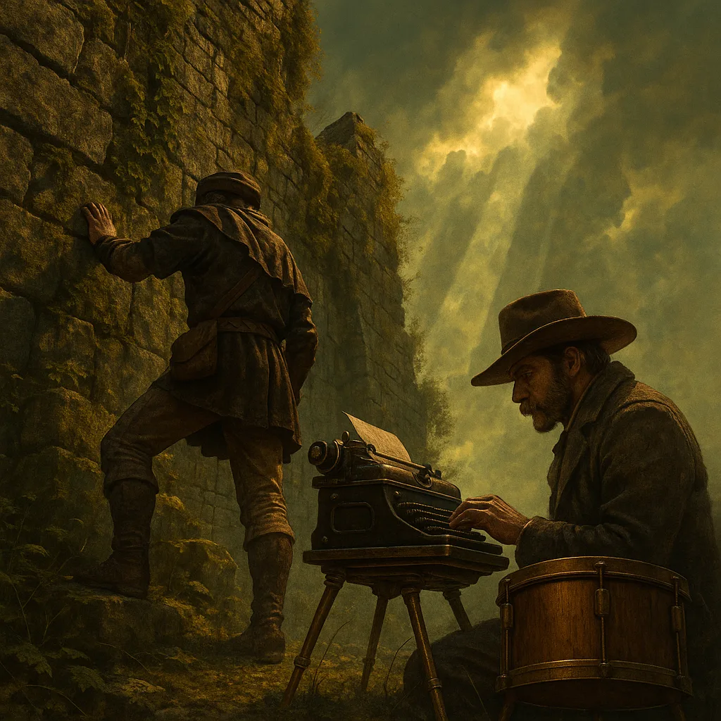 Explorer Clad in the Lower Sections of Fantasy Medieval Garb