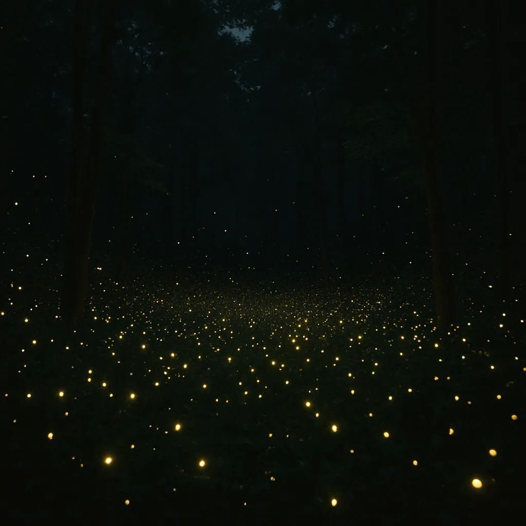 Vast Swarm of Glowing Fireflies Illuminates a Dense
