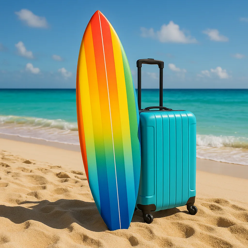 Vividly Colored Surfboard