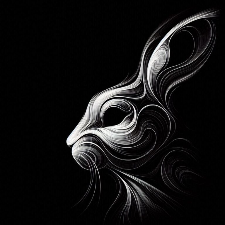 Minimalist Portrait with Swirling Lines