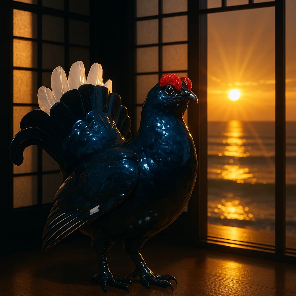 Iridescent Blue-black Male Black Grouse Proudly Showcases its Elaborate Lyre-tail