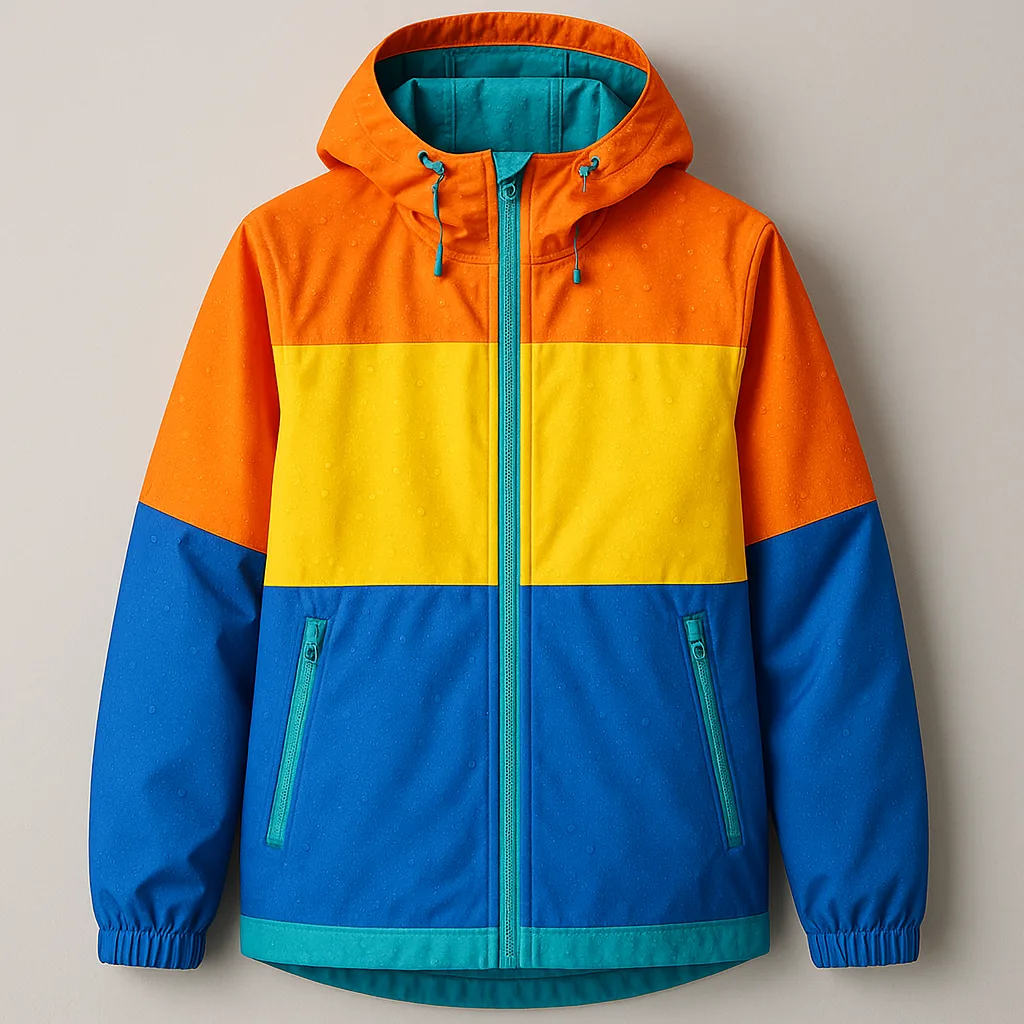 Vibrantly Hued Raincoat Crafted to Resist Water and Keep You