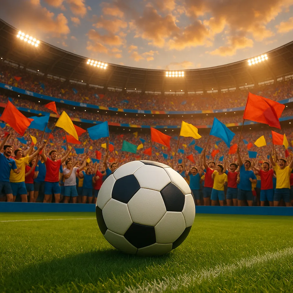 Lively Soccer Match Set in a Bustling Stadium Filled