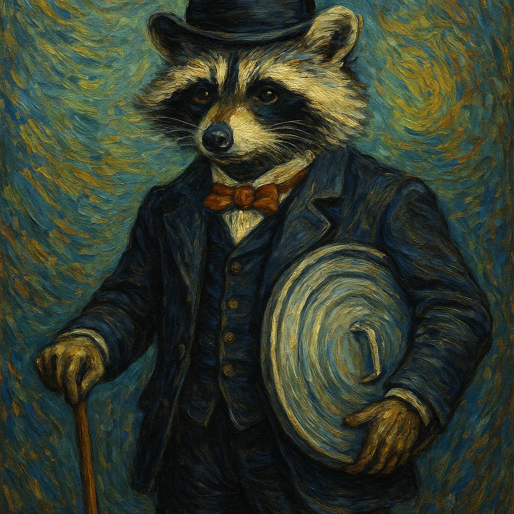 Depict a Raccoon Adorned in a Sophisticated Suit