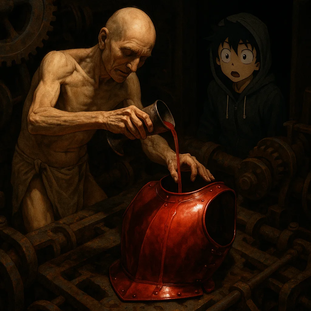 Ageless Figure in a Loincloth Pours Ritualistically from a Goblet