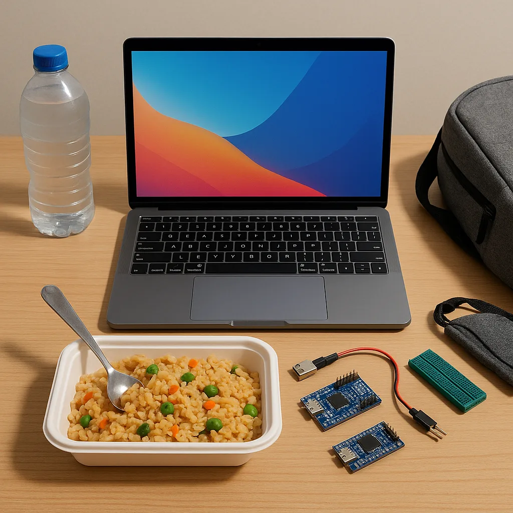 Tabletop Contains a Water Bottle