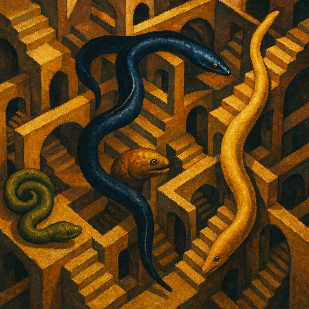 Impossible Architecture of Escher-like Stairways