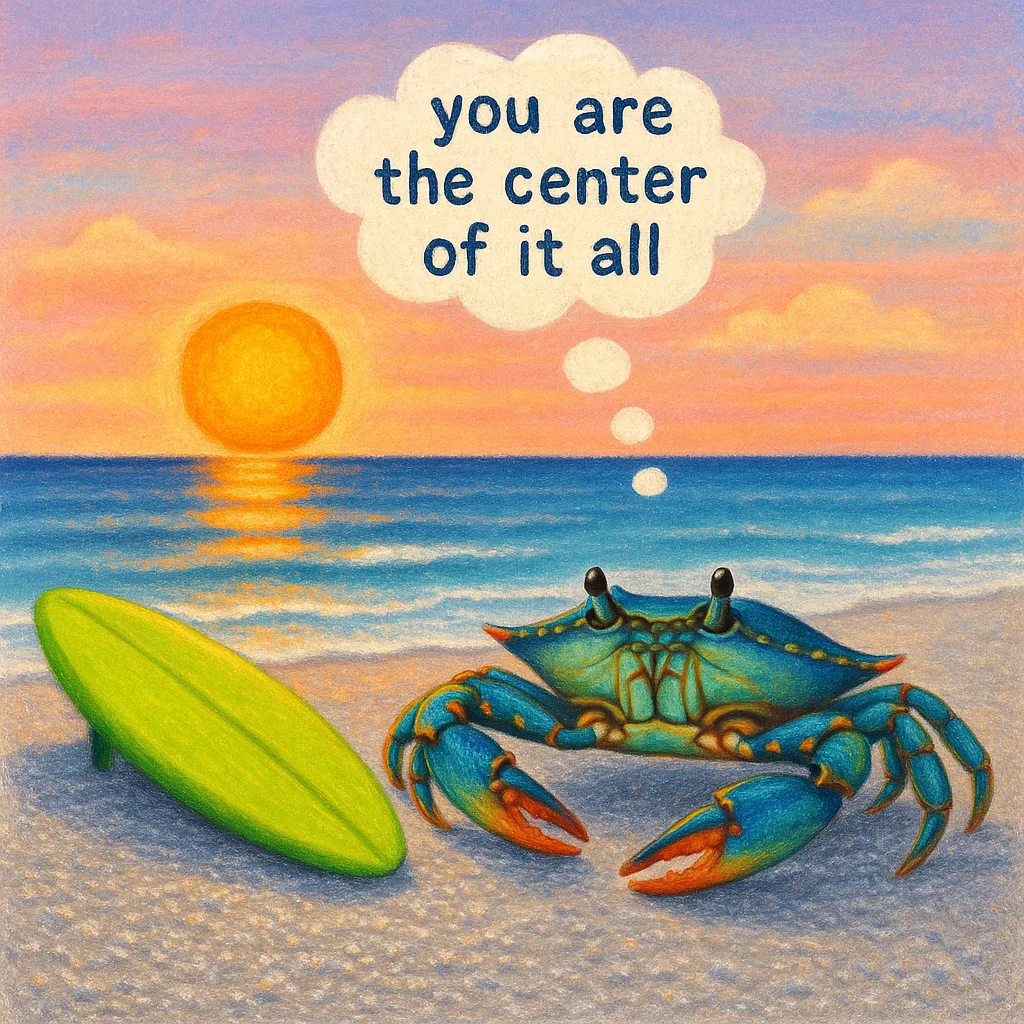 Picturesque Beach Scene Features a Vibrant Blue Crab