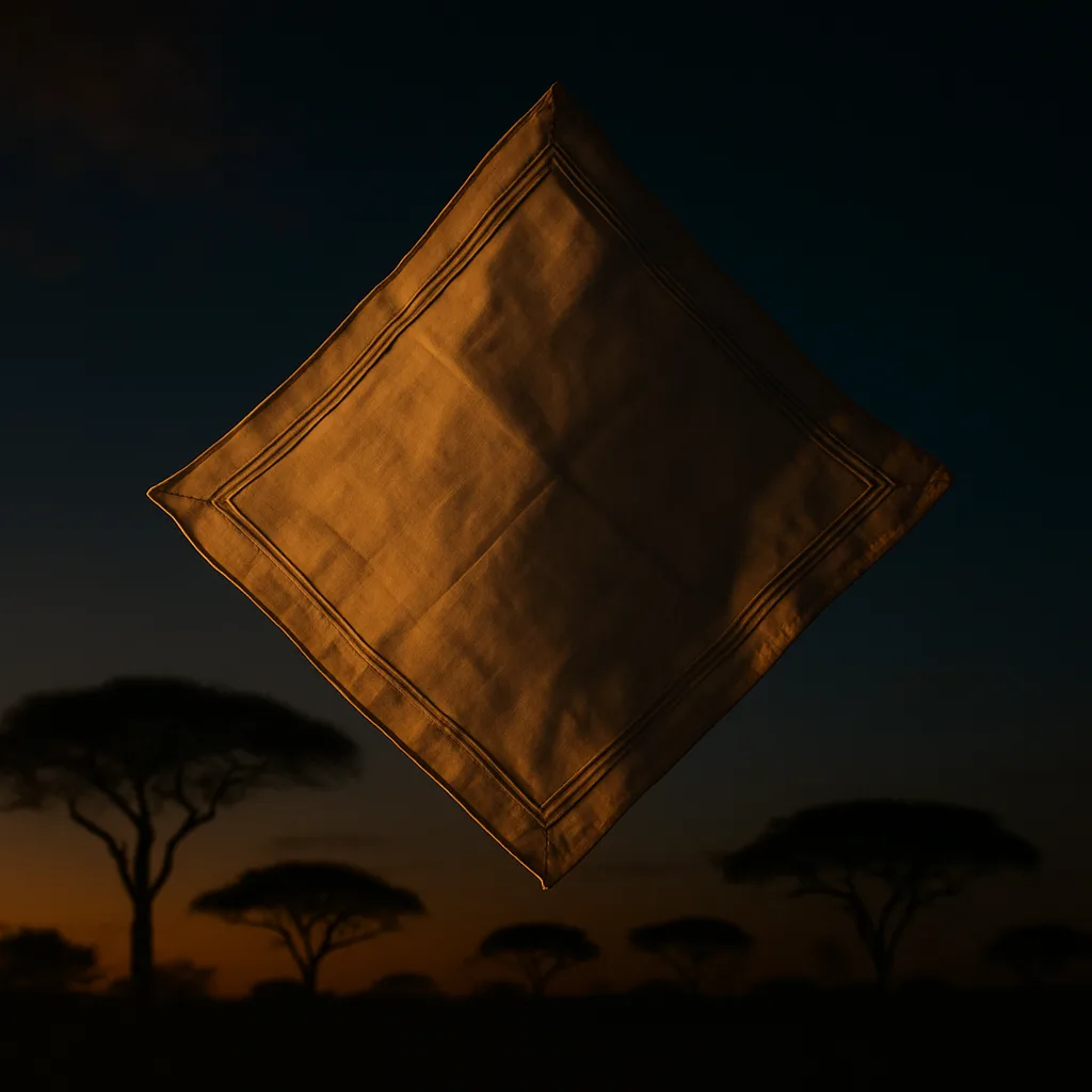 Against a Dusk Sky Where Solitary Acacia Trees
