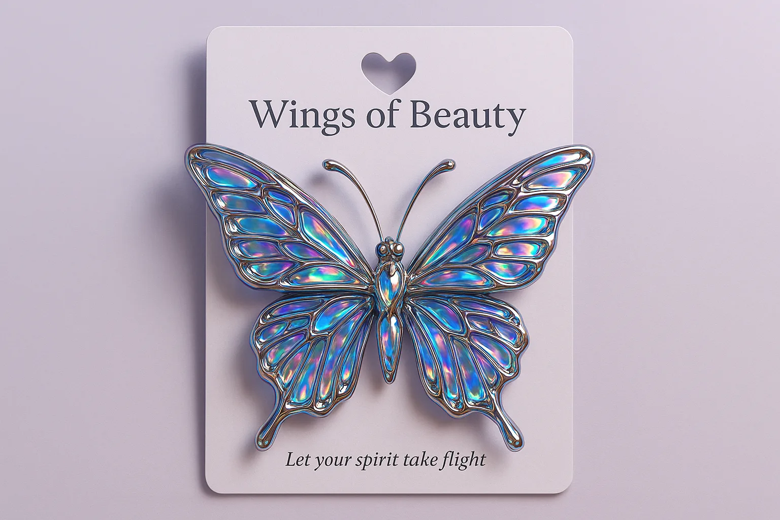 Highly Detailed 3D Rendering Showcasing a Crystalline Butterfly Brooch