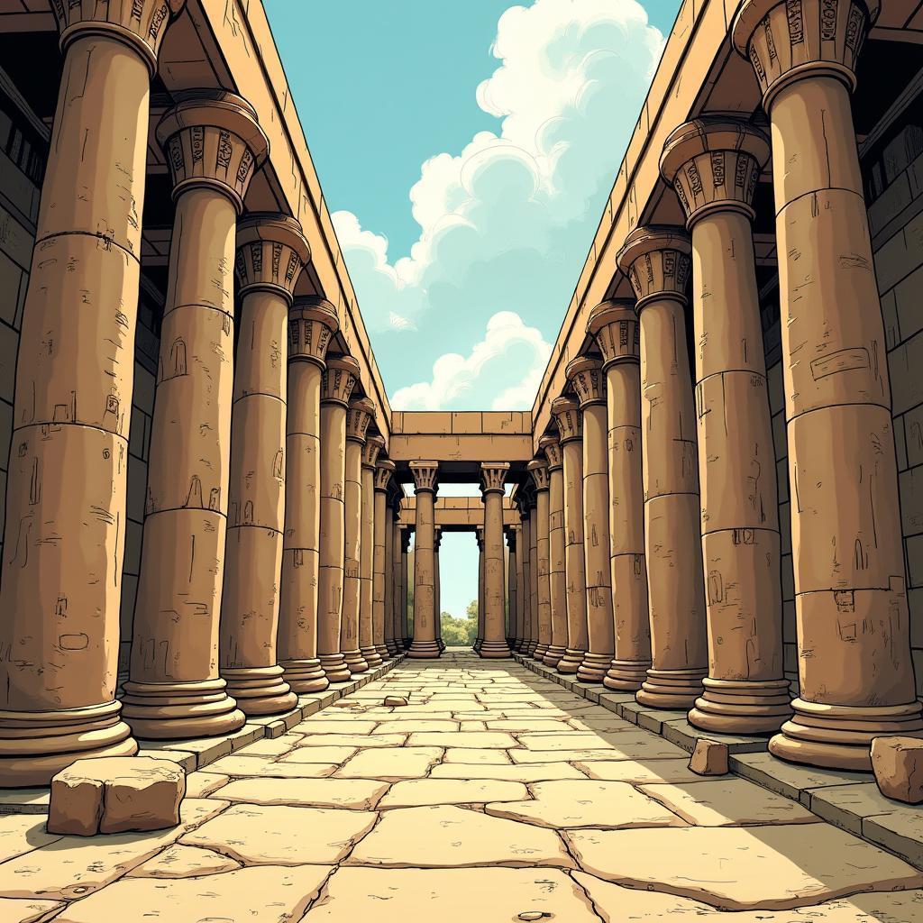 Karnak Hypostyle Hall in Bold Manga