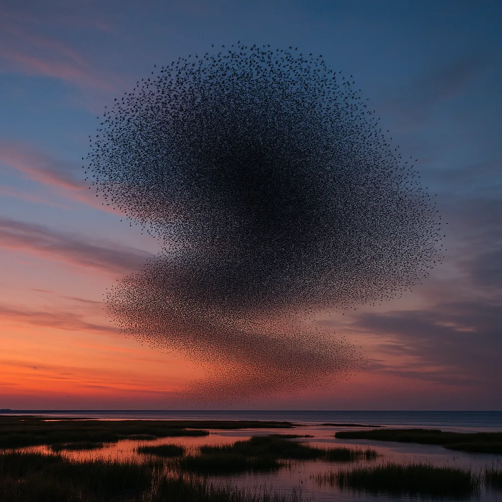 Innumerable Migrating Birds Form a Massive