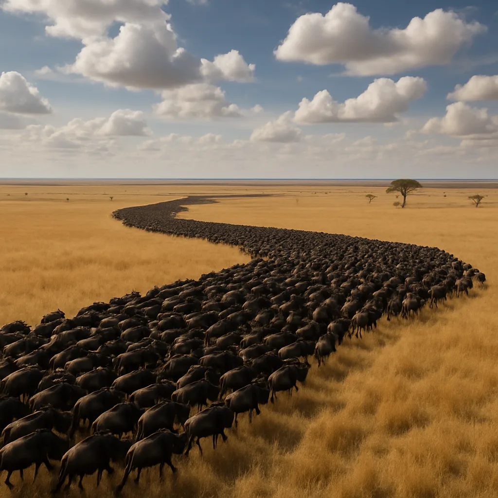 Massive Herd of Wildebeest