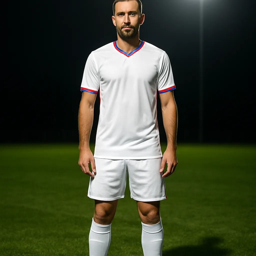 Soccer Player Wearing a White Jersey