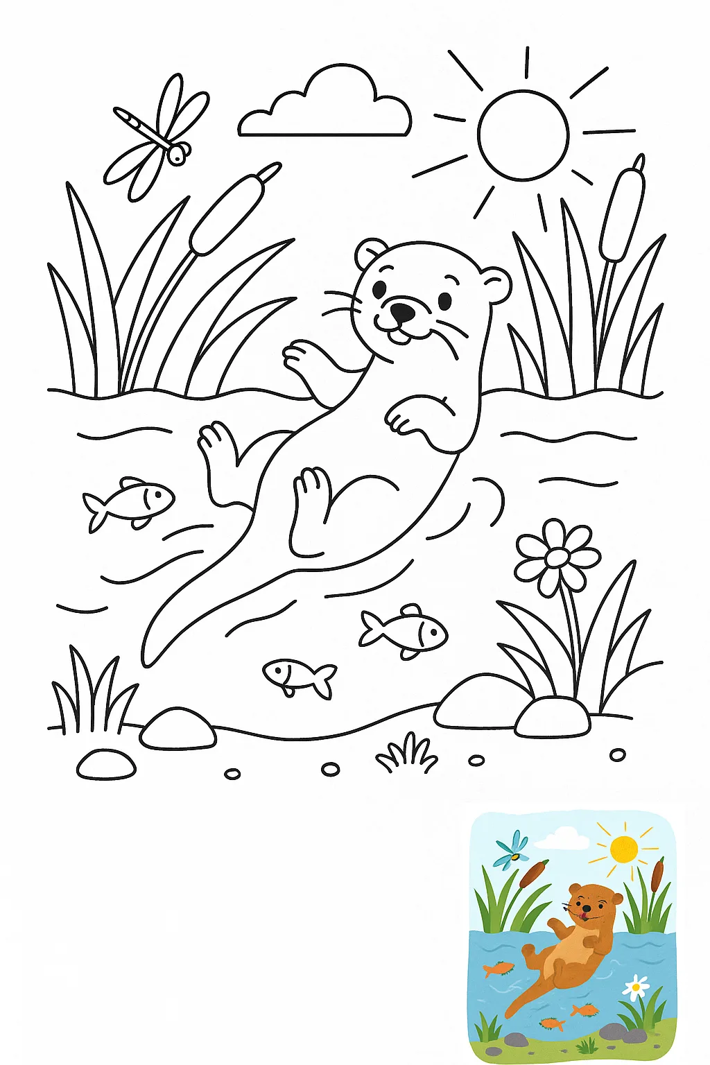 Black-and-white Line Drawing Illustration