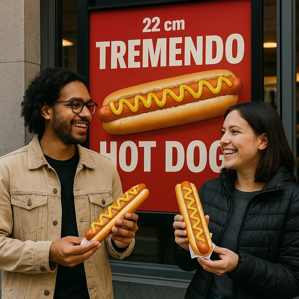 Two People Are Standing near a Storefront