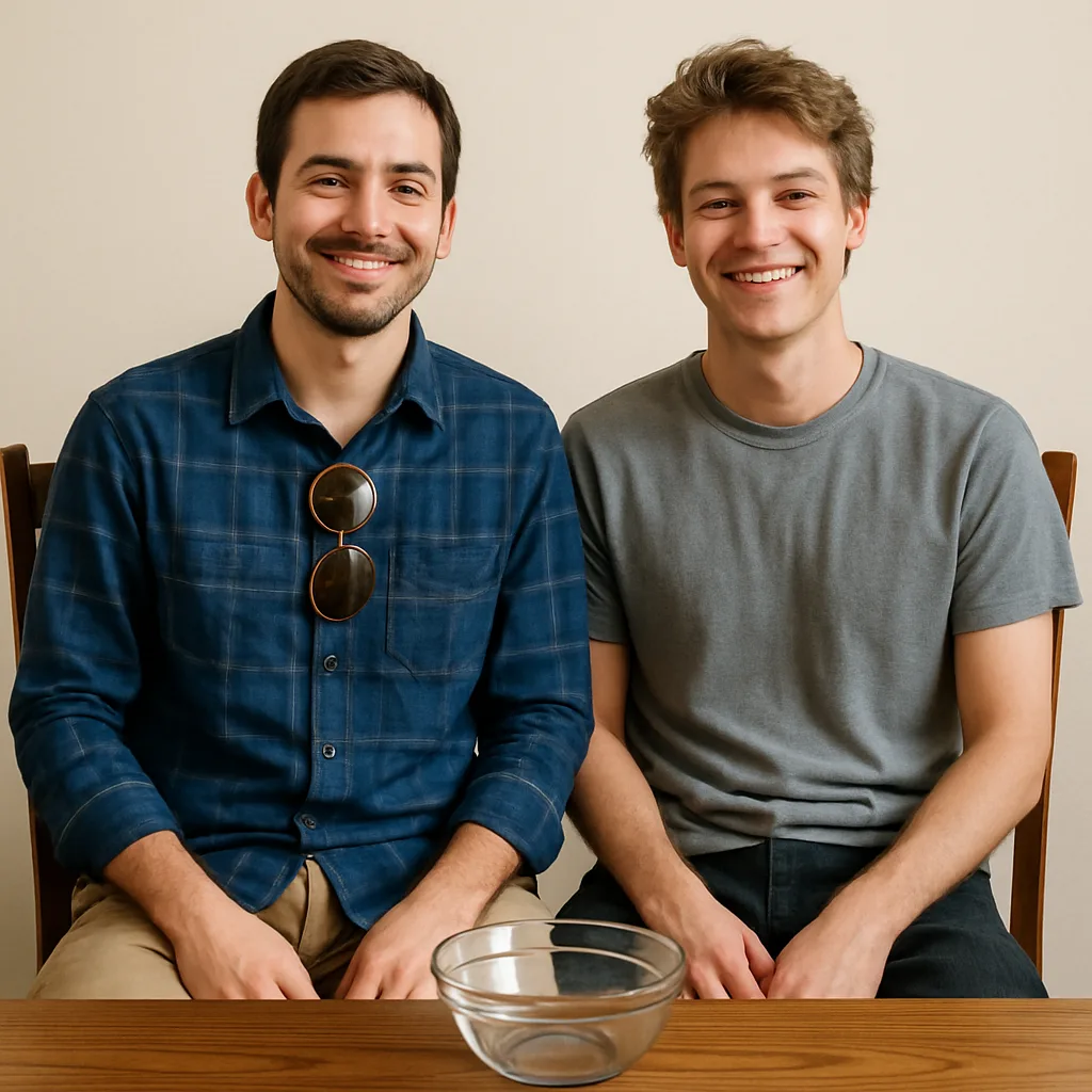 Two People Sit Side by Side