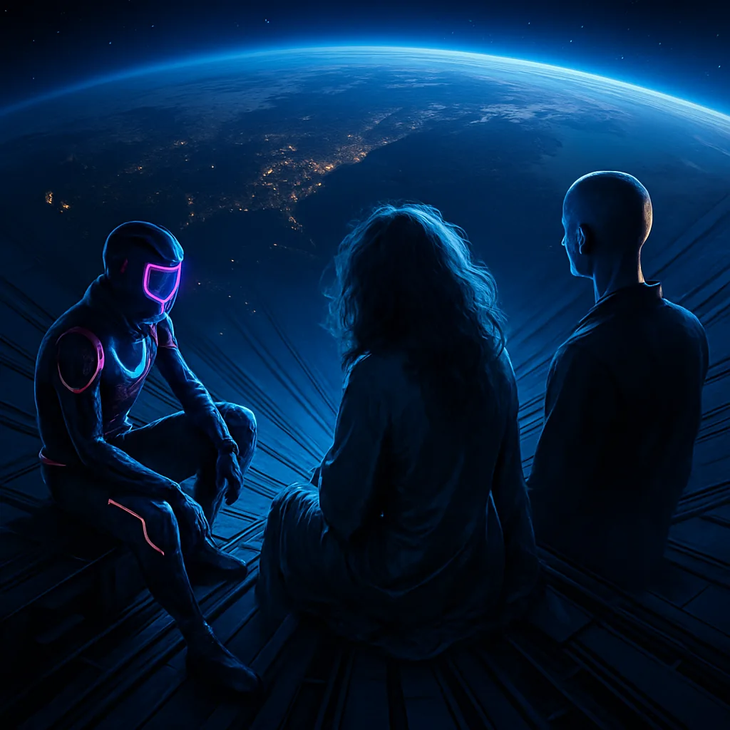 Seated Neon Cyberpunk