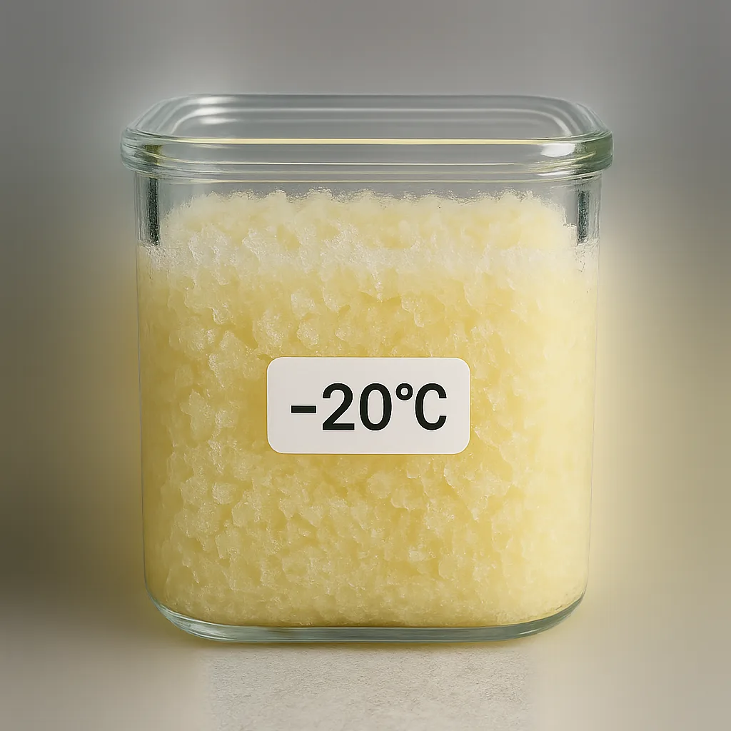 Depict a Clear Vessel Containing Oil Cooled to -20°C