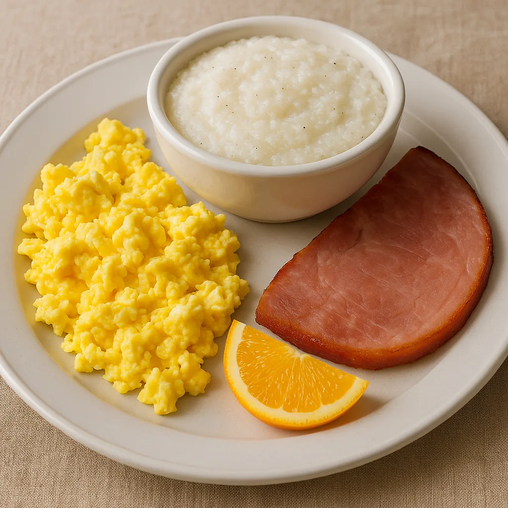 Breakfast Plate Featuring Scrambled Eggs