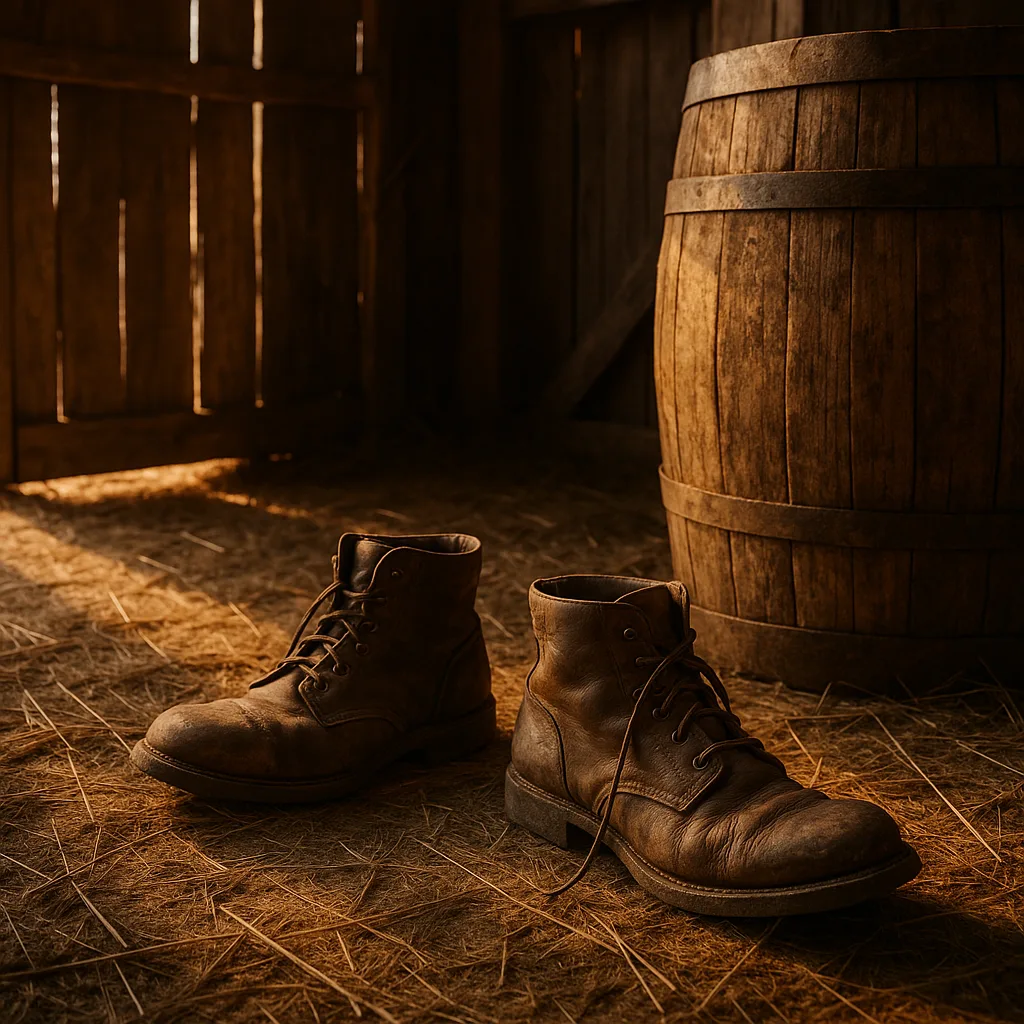 On a Barn Floor Scattered with Straw