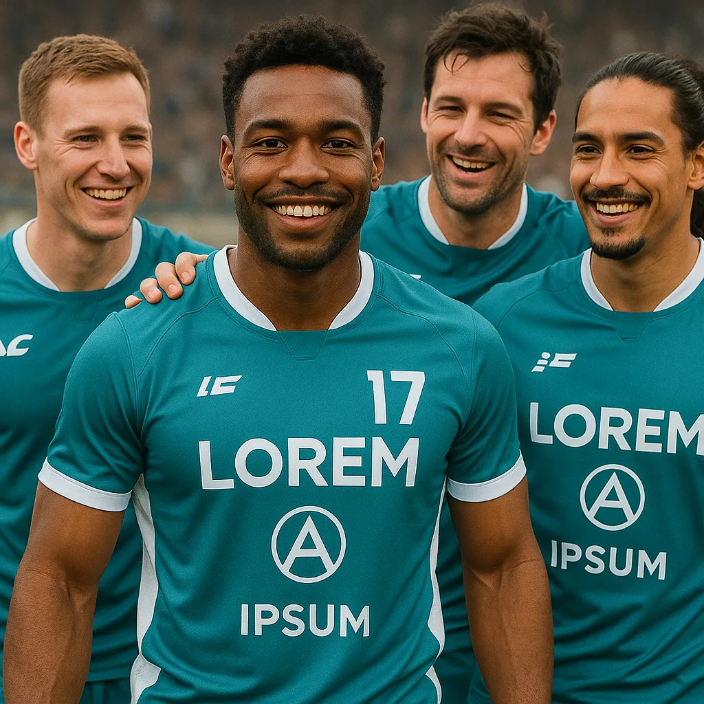 Group of Athletes Wearing Teal and White Jerseys