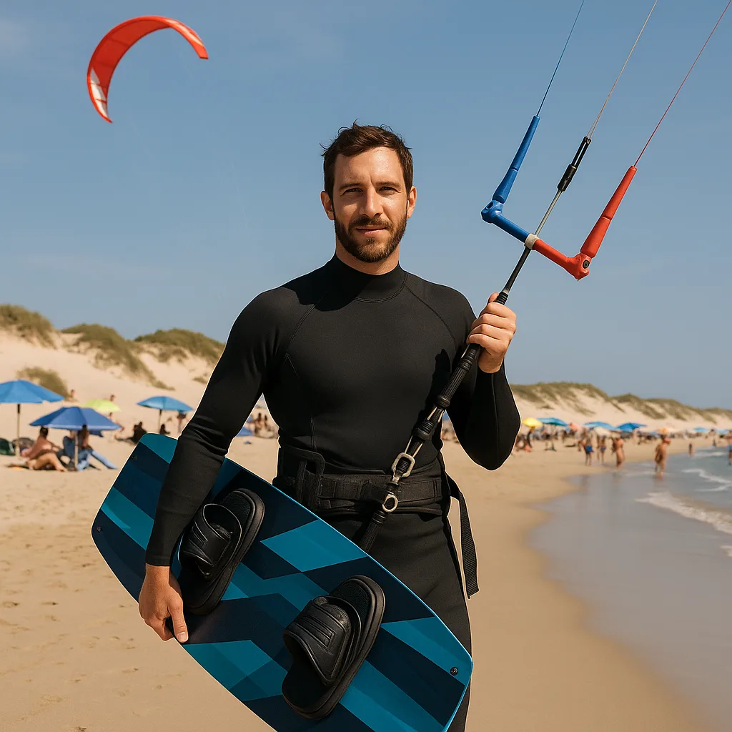 Man Wearing a Wetsuit Stands
