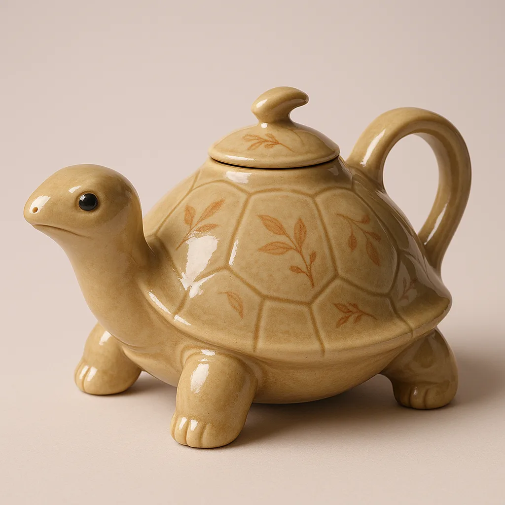 Detailed 3D Render of a Serene Teapot Shaped Like
