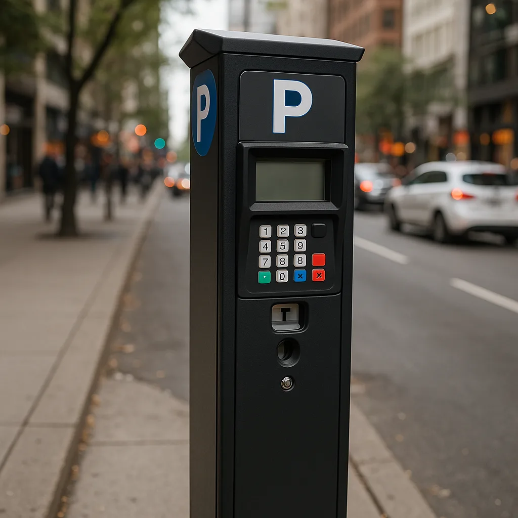 Contemporary Parking Meter Located at the Corner