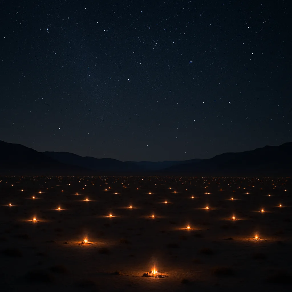 Countless Distant Campfires Twinkle Like Fallen Stars Across a Vast