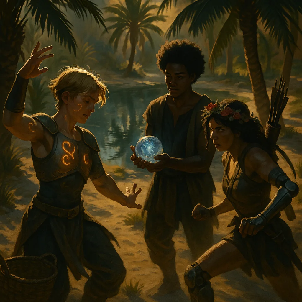 Within a Secluded Oasis with Palm Trees