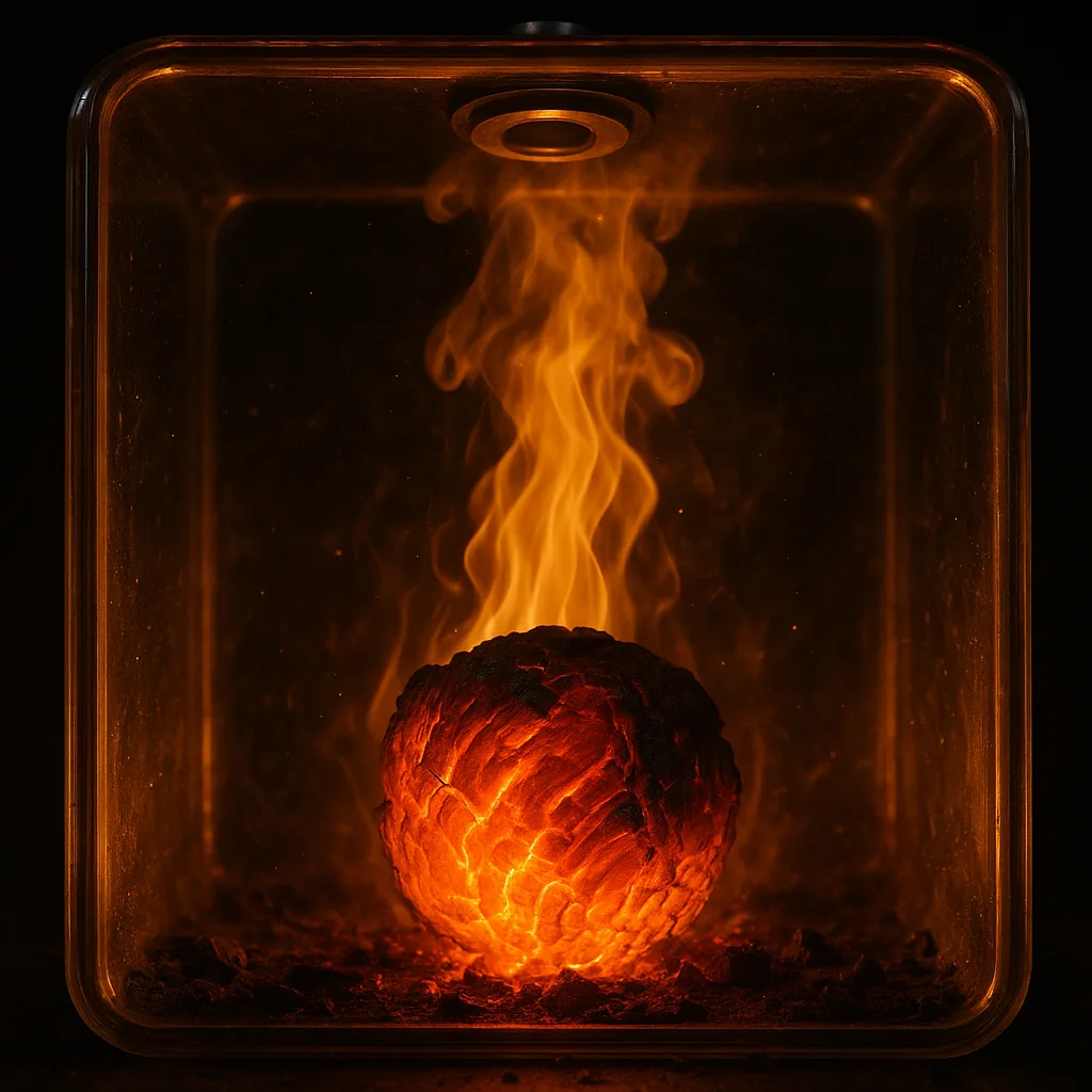 Piece of Wood Emitting a Fiery Glow