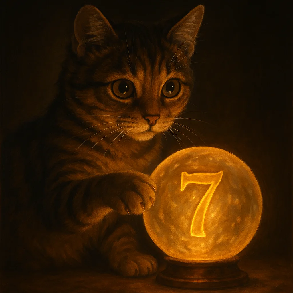 Feline Pawing at a Luminous Orb