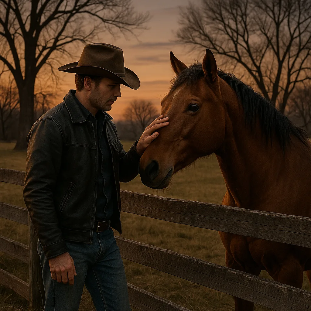 Man Wearing a Weathered Brown Cowboy Hat