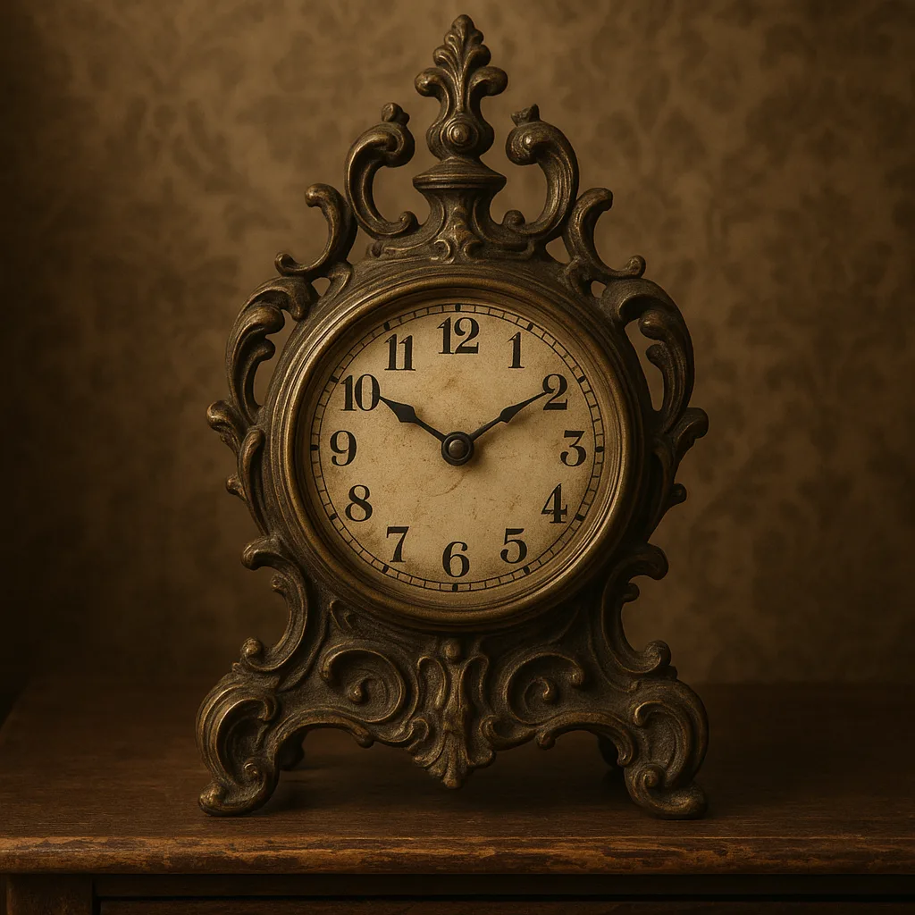 Historical Clock Placed Within a Retro-style Environment