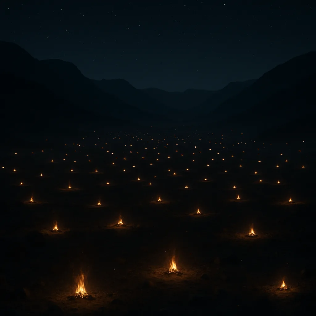 Innumerable Distant Campfires Twinkle Like Fallen Stars