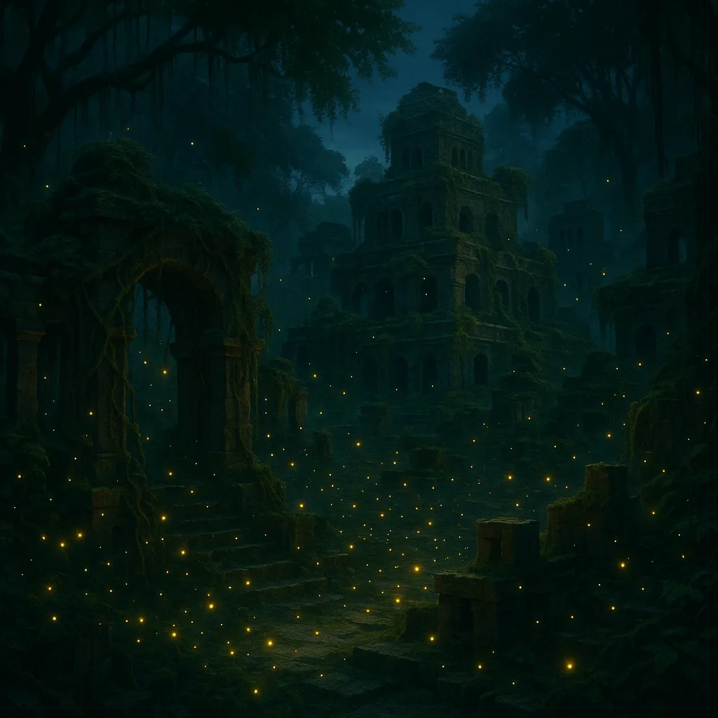 Multitude of Fireflies Illuminate