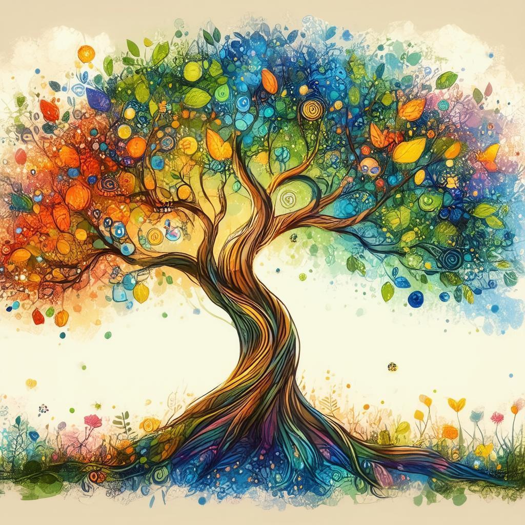 Storybook Tree of Life in Cosmic Bloom