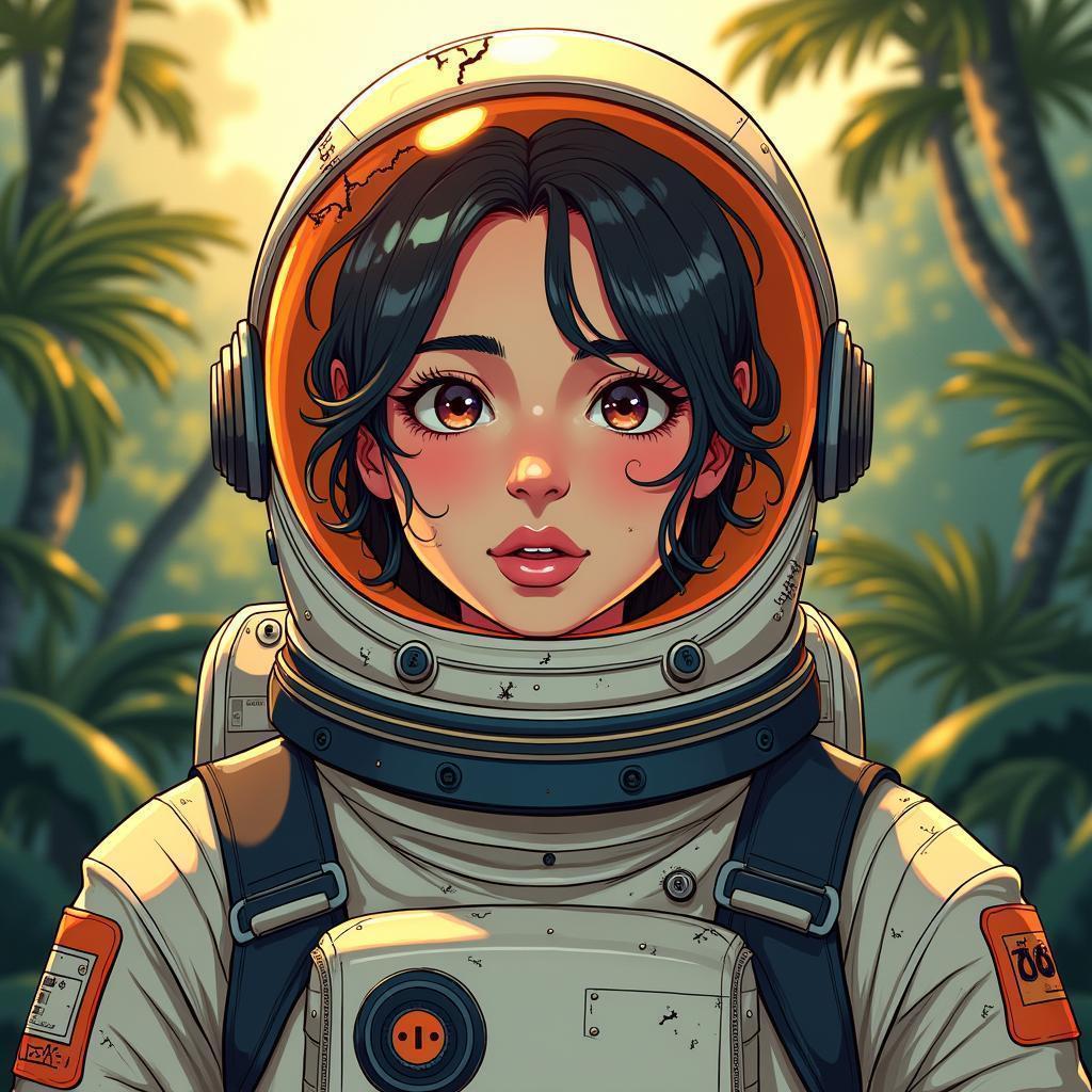 Female Astronaut Stranded in a Manga Jungle